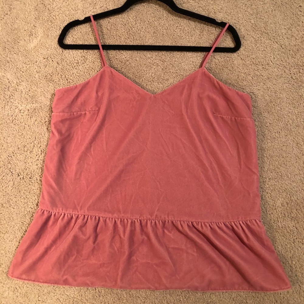 J Crew Velvet Spaghetti Strap Tank Top